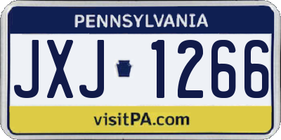 PA license plate JXJ1266