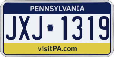 PA license plate JXJ1319