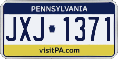 PA license plate JXJ1371