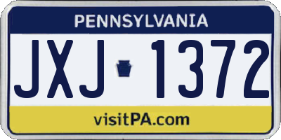 PA license plate JXJ1372
