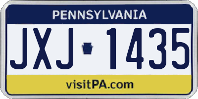 PA license plate JXJ1435