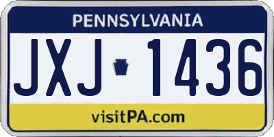 PA license plate JXJ1436