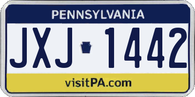 PA license plate JXJ1442