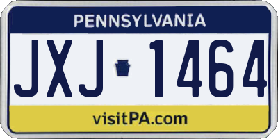 PA license plate JXJ1464