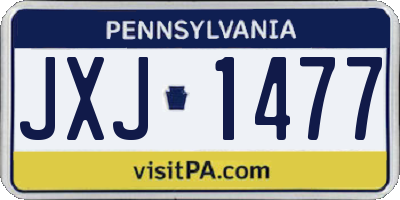 PA license plate JXJ1477