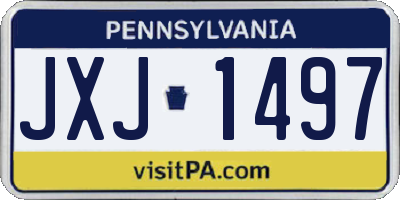 PA license plate JXJ1497