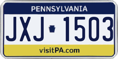 PA license plate JXJ1503