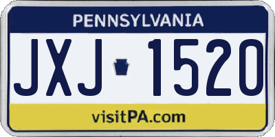 PA license plate JXJ1520
