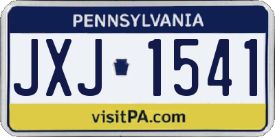 PA license plate JXJ1541