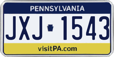 PA license plate JXJ1543