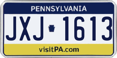 PA license plate JXJ1613