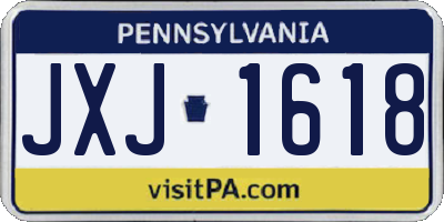 PA license plate JXJ1618