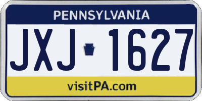 PA license plate JXJ1627