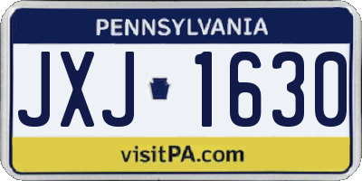 PA license plate JXJ1630