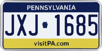 PA license plate JXJ1685