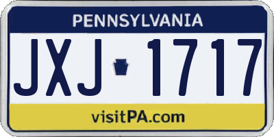 PA license plate JXJ1717