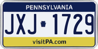 PA license plate JXJ1729