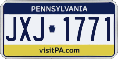 PA license plate JXJ1771