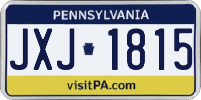 PA license plate JXJ1815