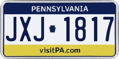 PA license plate JXJ1817