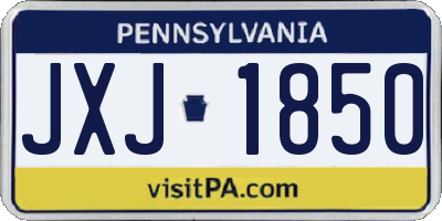 PA license plate JXJ1850