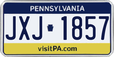 PA license plate JXJ1857