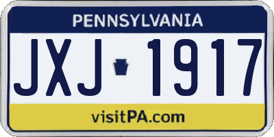 PA license plate JXJ1917