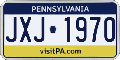 PA license plate JXJ1970