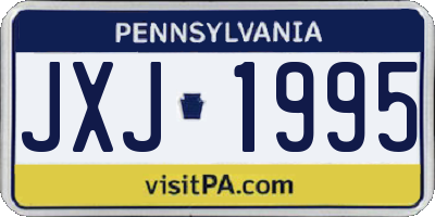 PA license plate JXJ1995