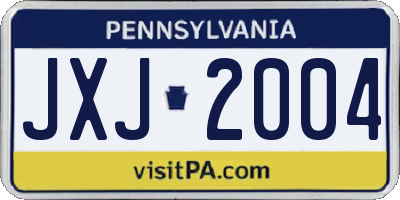 PA license plate JXJ2004