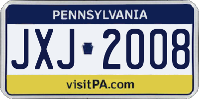 PA license plate JXJ2008