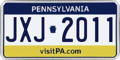 PA license plate JXJ2011