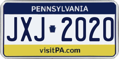 PA license plate JXJ2020