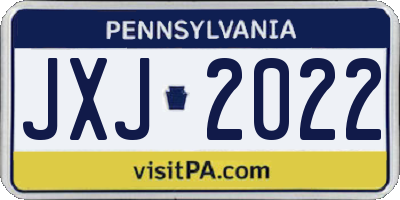 PA license plate JXJ2022