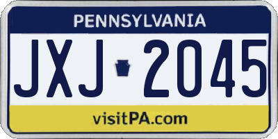 PA license plate JXJ2045