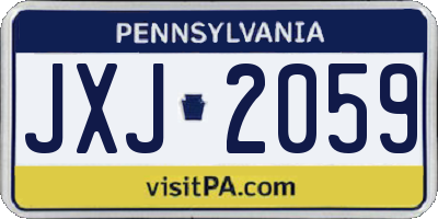 PA license plate JXJ2059