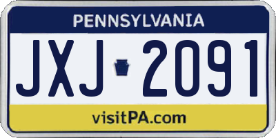 PA license plate JXJ2091