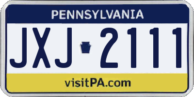 PA license plate JXJ2111