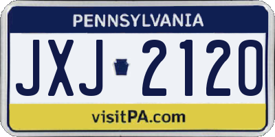 PA license plate JXJ2120