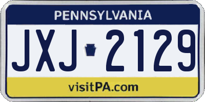PA license plate JXJ2129