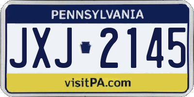 PA license plate JXJ2145