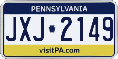 PA license plate JXJ2149