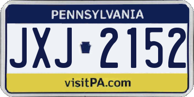 PA license plate JXJ2152