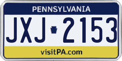 PA license plate JXJ2153