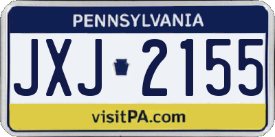 PA license plate JXJ2155