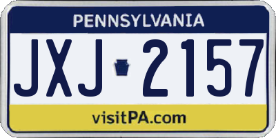 PA license plate JXJ2157