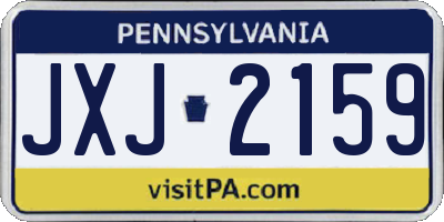 PA license plate JXJ2159