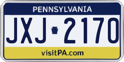 PA license plate JXJ2170