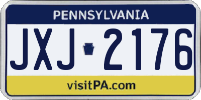 PA license plate JXJ2176