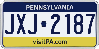 PA license plate JXJ2187